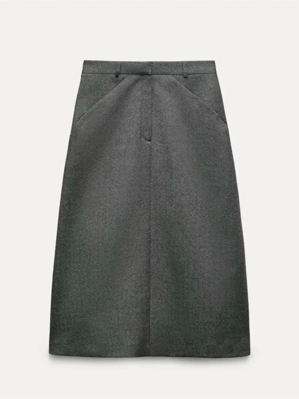 Zara Charcoal A-Line Midi Skirt